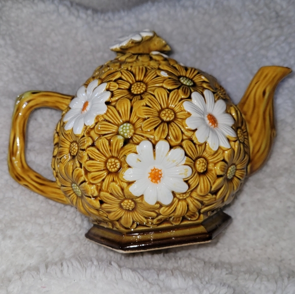 Antique Vintage Mid-Century Fred Robert's Raised Daisy Tea Pot Made In Japan - Picture 5 of 10